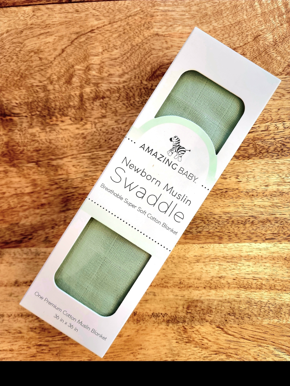 Amazing Baby Newborn Muslin Swaddle - Sage Green
